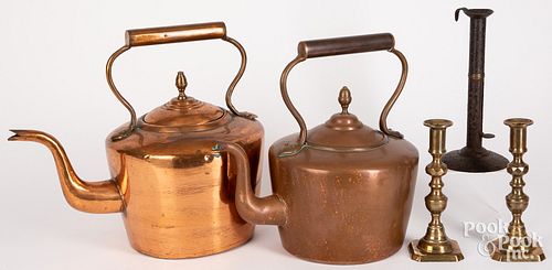GROUP OF METALWARE, 19TH C.Group of