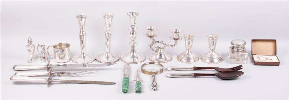 GROUP OF MID-CENTURY STYLE SILVER