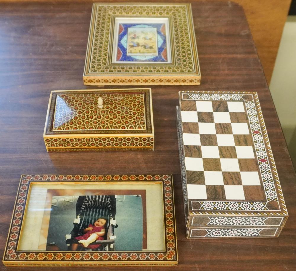 GROUP OF MIDDLE EASTERN INLAID WOOD