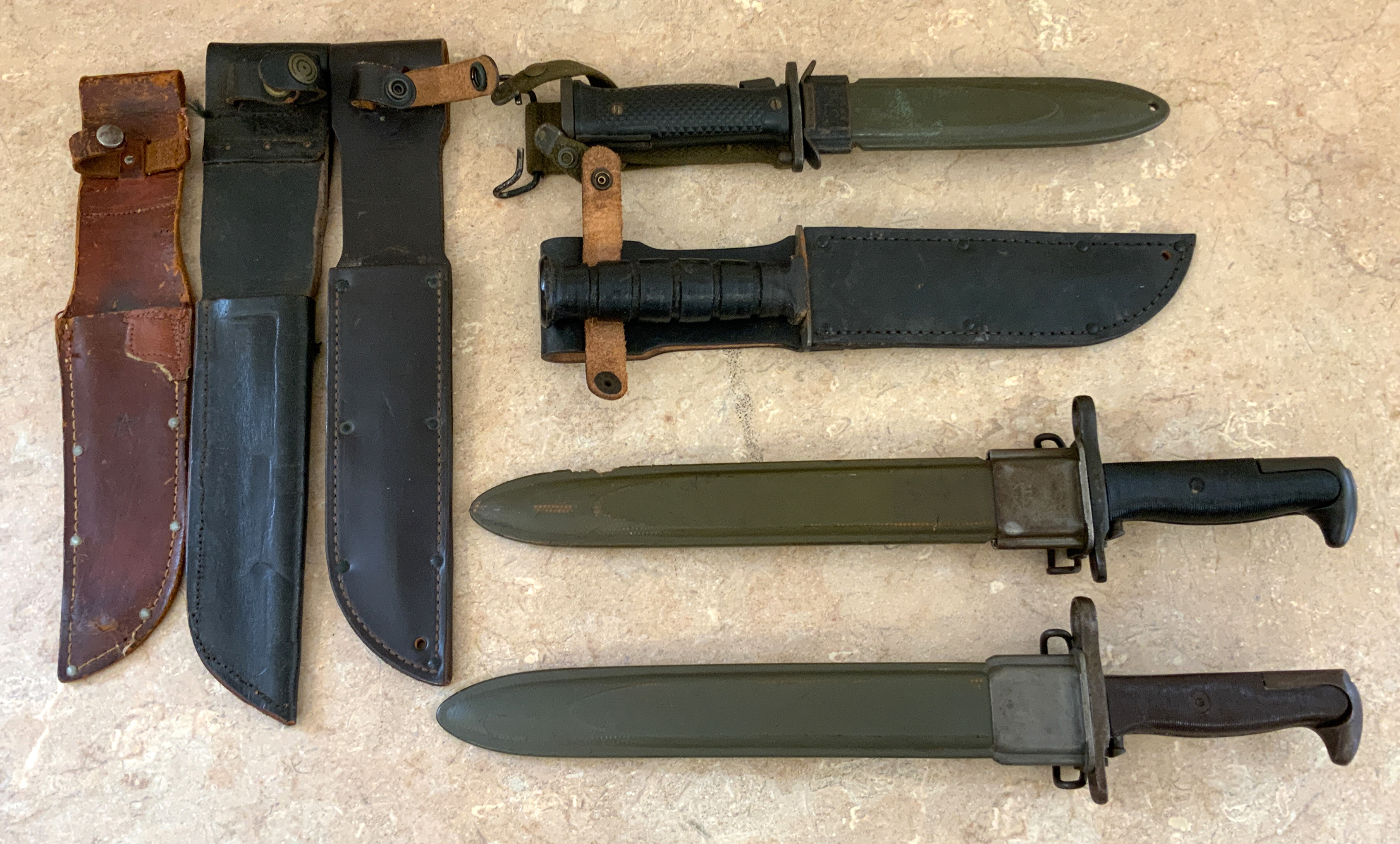 GROUP OF MILITARY BAYONETS, ETC. AR