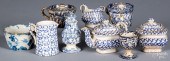 GROUP OF MINIATURE BLUE AND WH
