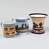 GROUP OF MOCHA DECORATED PEARL