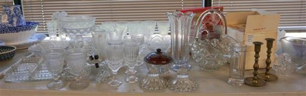 GROUP OF MOLDED AND OTHER GLASS AND