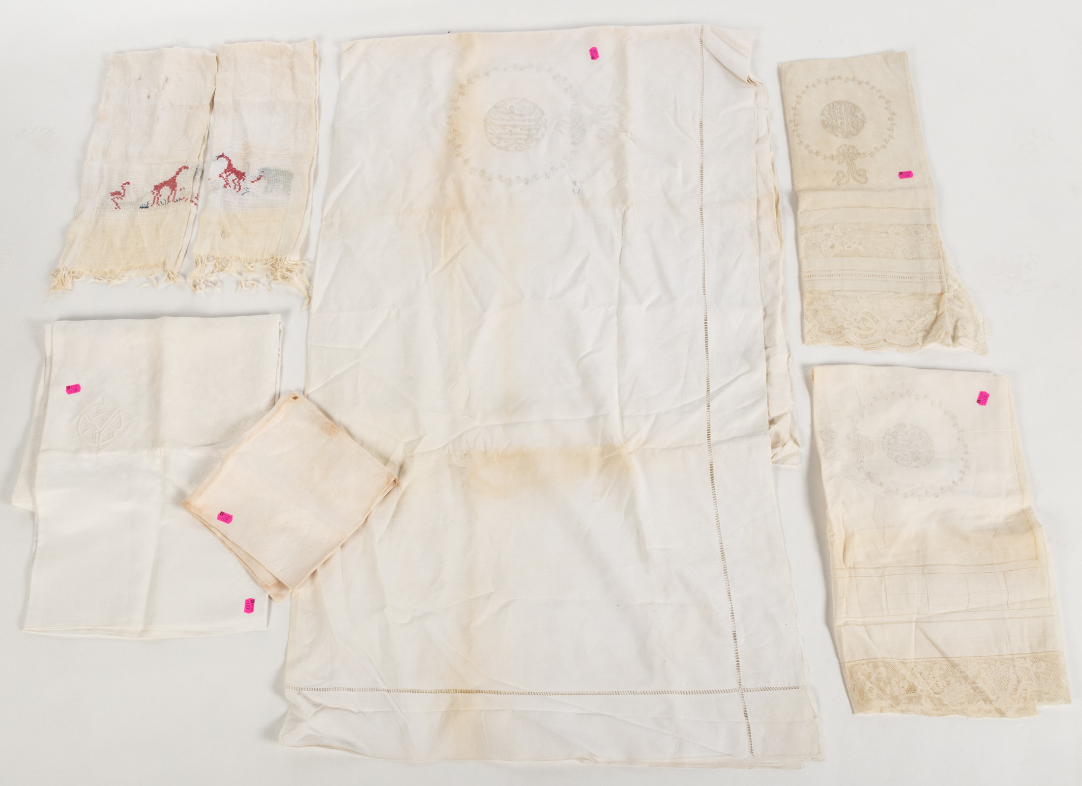 GROUP OF MONOGRAMMED LINENS