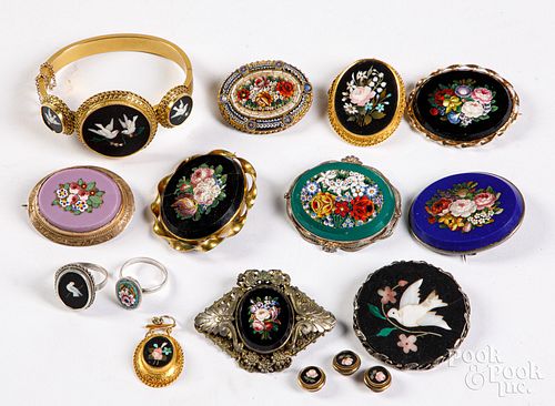 GROUP OF MOSAIC JEWELRY, SEVERAL