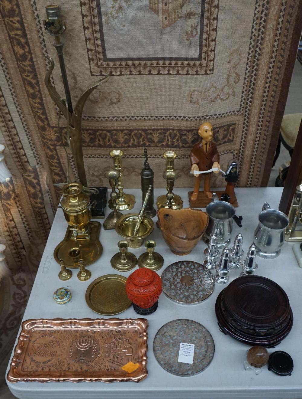GROUP OF MOSTLY BRASS AND OTHER