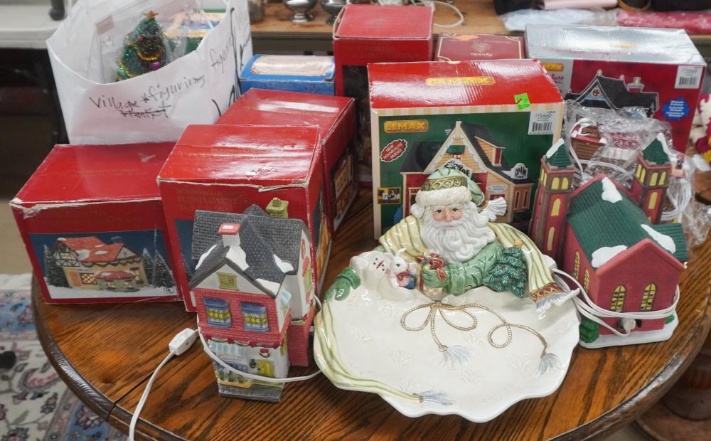 GROUP OF MOSTLY CERAMIC CHRISTMAS