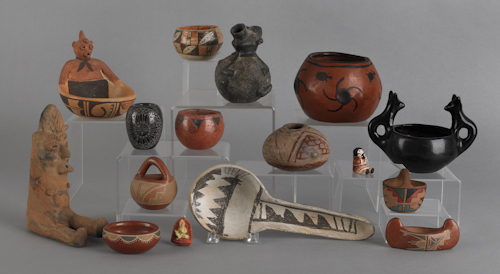 Group of Native American pottery to
