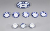 Group of nine antique flow blu