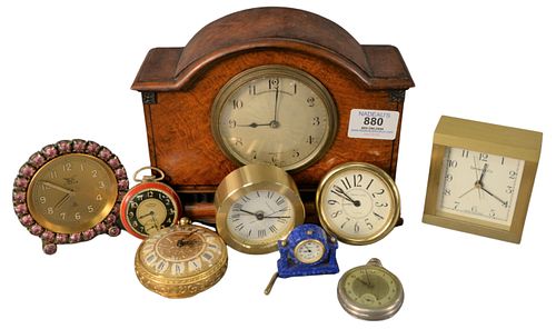 GROUP OF NINE CLOCKS, TO INCLUDE