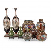 GROUP OF NINE CLOISONNÉ ENAMEL
