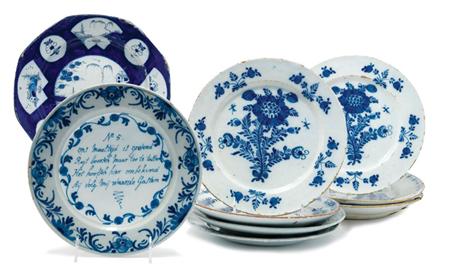 Group of Nine Delft Plates 	 