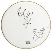 GROUP OF NINE DRUM HEADS SIGNE
