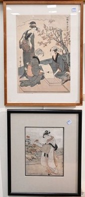 GROUP OF NINE FRAMED JAPANESE