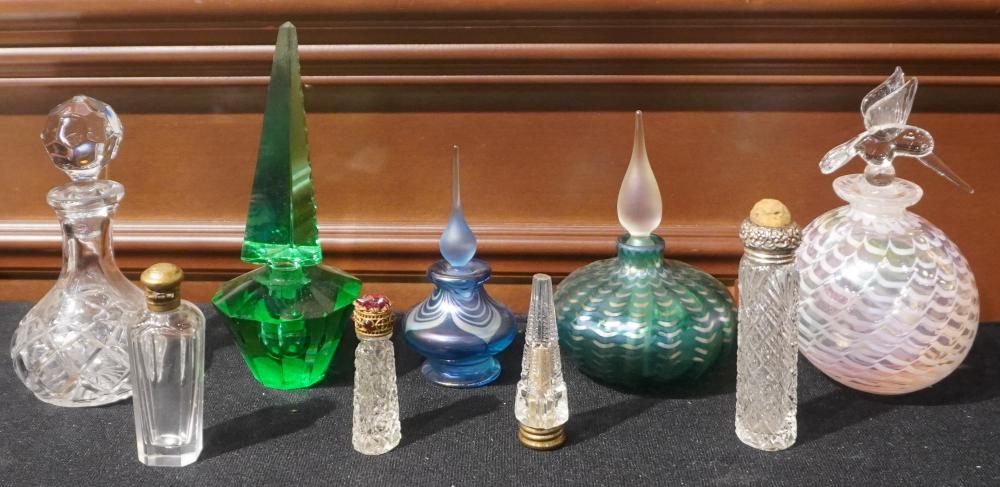GROUP OF NINE GLASS PERFUME