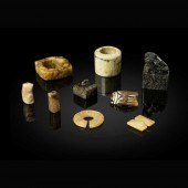 GROUP OF NINE JADE CARVINGS ??