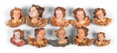 GROUP OF NINE PAINTED RESIN WI