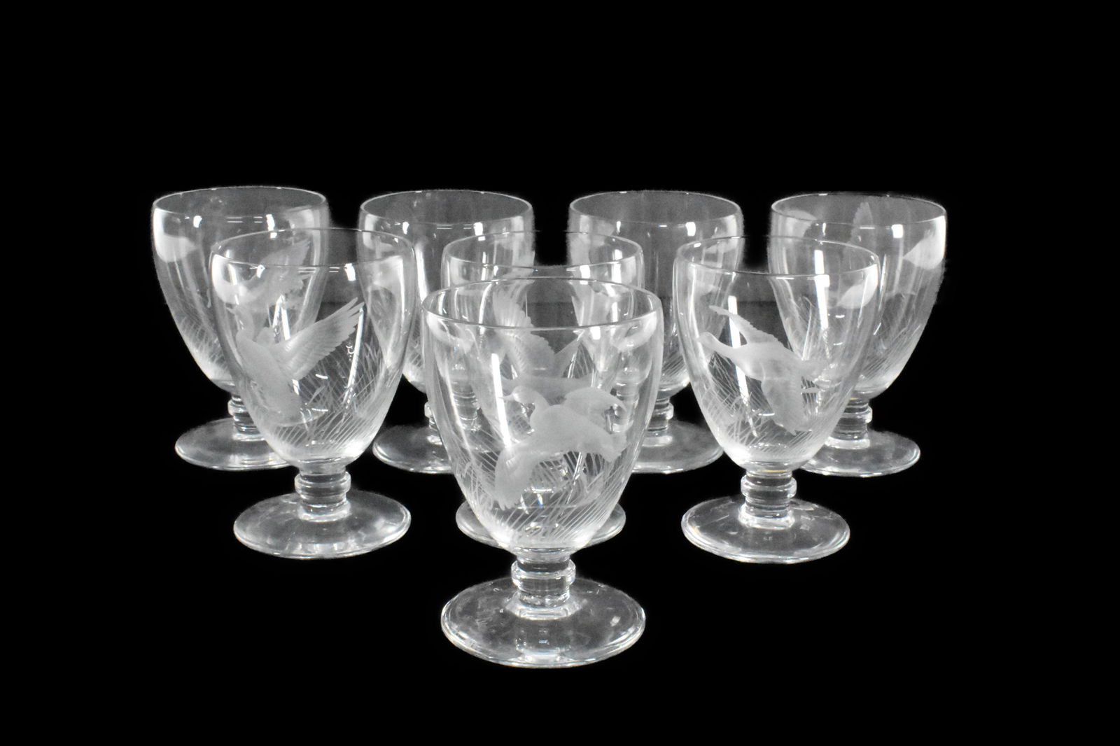 GROUP OF NINE PIECE COLORLESS