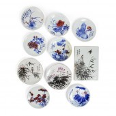 GROUP OF NINE PORCELAIN CIRCUL