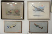 GROUP OF NINE PRINTS AND LITHO