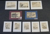 GROUP OF NINE UNFRAMED JAPANES