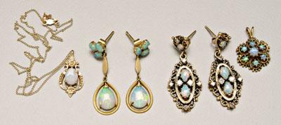 Group of opal jewelry: scroll