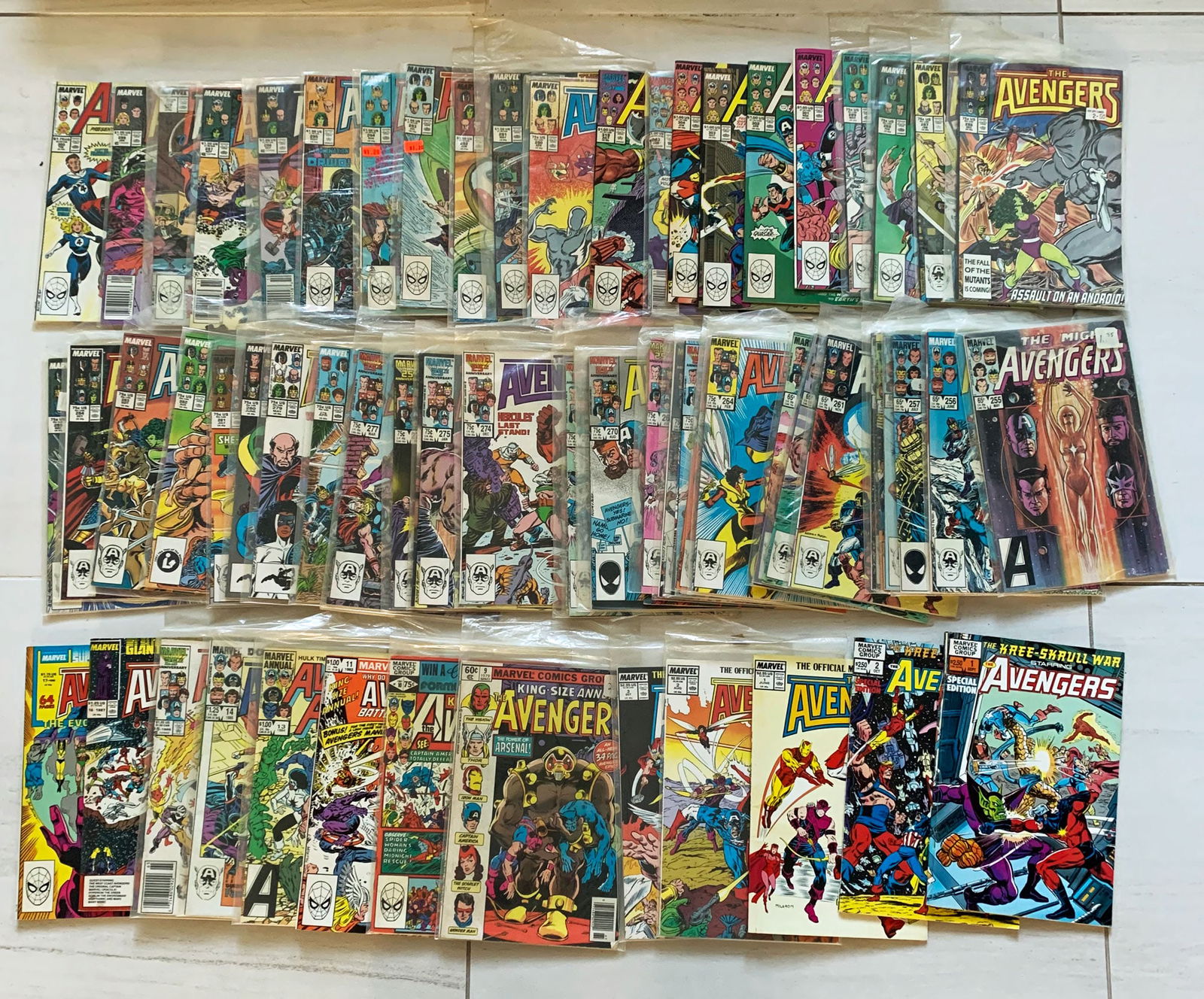 GROUP OF OVER 60 AVENGER COMIC