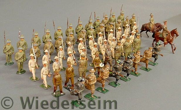 Group of painted cast lead