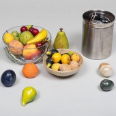 GROUP OF PAINTED HARDSTONE MOD