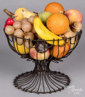 GROUP OF PAINTED STONE FRUIT,