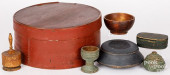 GROUP OF PAINTED WOODENWARE, 1