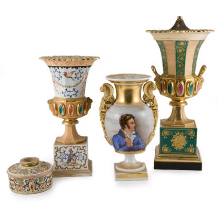 Group of Paris Porcelain Articles