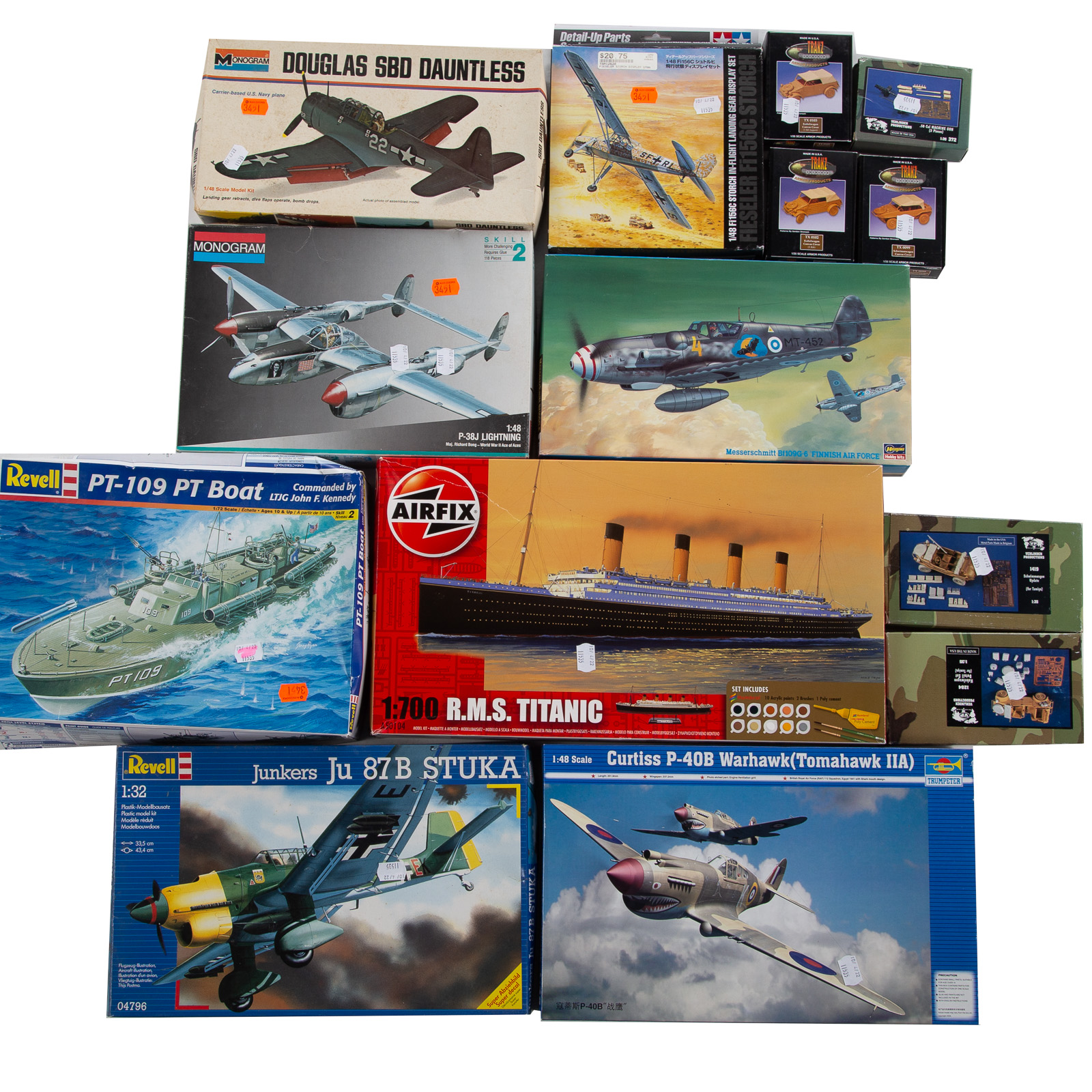 GROUP OF PARTIALLY BUILT MILITARY