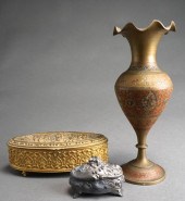 GROUP OF PATINATED METAL DECOR