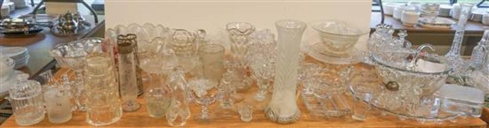 GROUP OF PATTERN AND PRESSED GLASS,