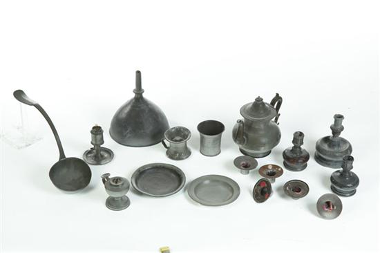 GROUP OF PEWTER.  European 