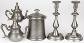 GROUP OF PEWTER TABLEWARES<br>