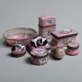 GROUP OF PINK GROUND STAFFORDS