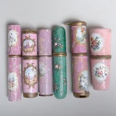 GROUP OF PINK GROUND STAFFORDS