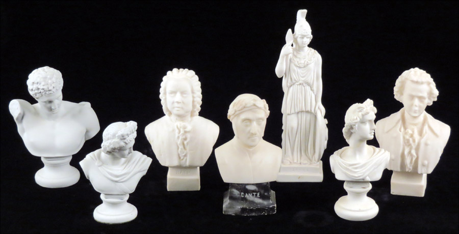 GROUP OF PLASTER BISQUE PORCELAIN