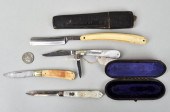 GROUP OF POCKET KNIVES, STRAIG