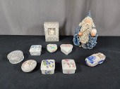 Group of Porcelain Boxes and M