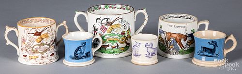 GROUP OF PORCELAIN MUGS, 19TH