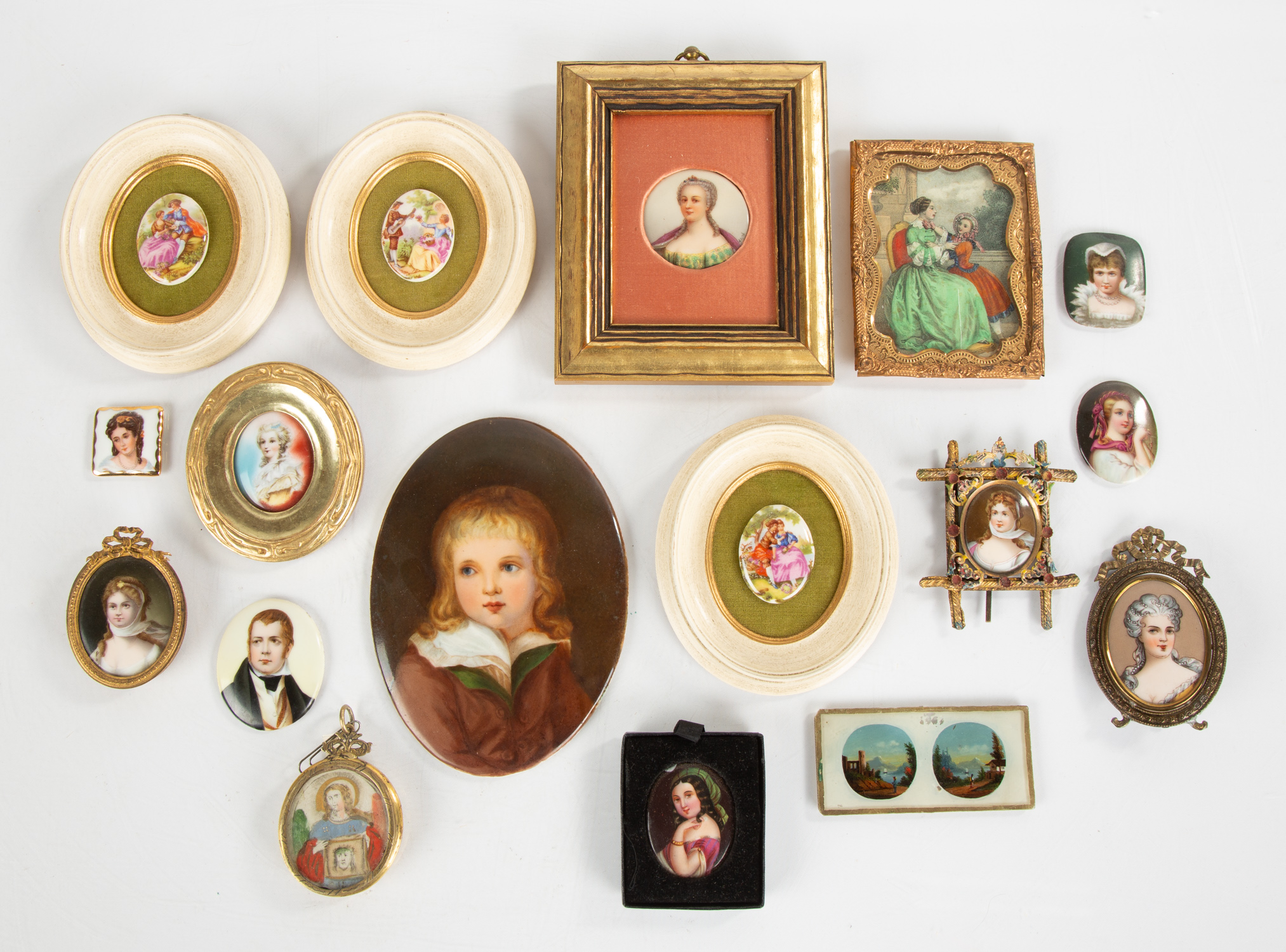 GROUP OF PORTRAIT MINIATURES,