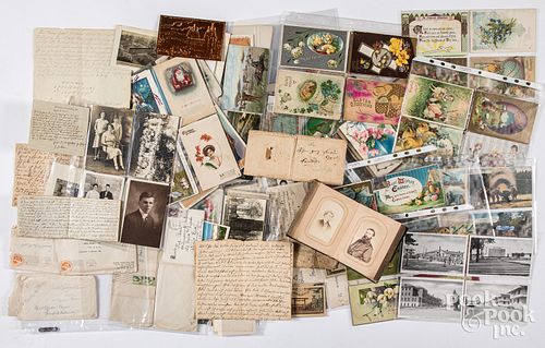 GROUP OF POSTCARDS AND
