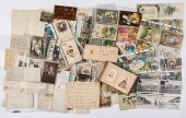 GROUP OF POSTCARDS AND EPHEMER