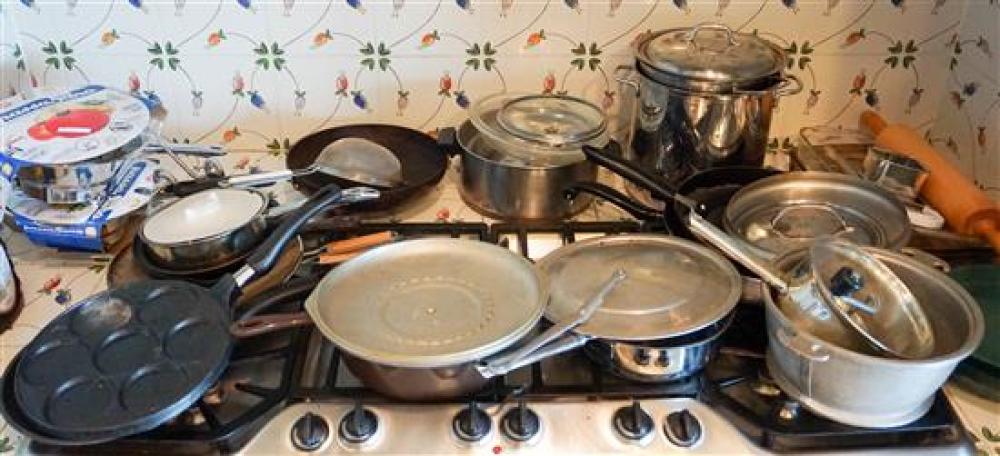 GROUP OF POTS, PANS AND OTHER