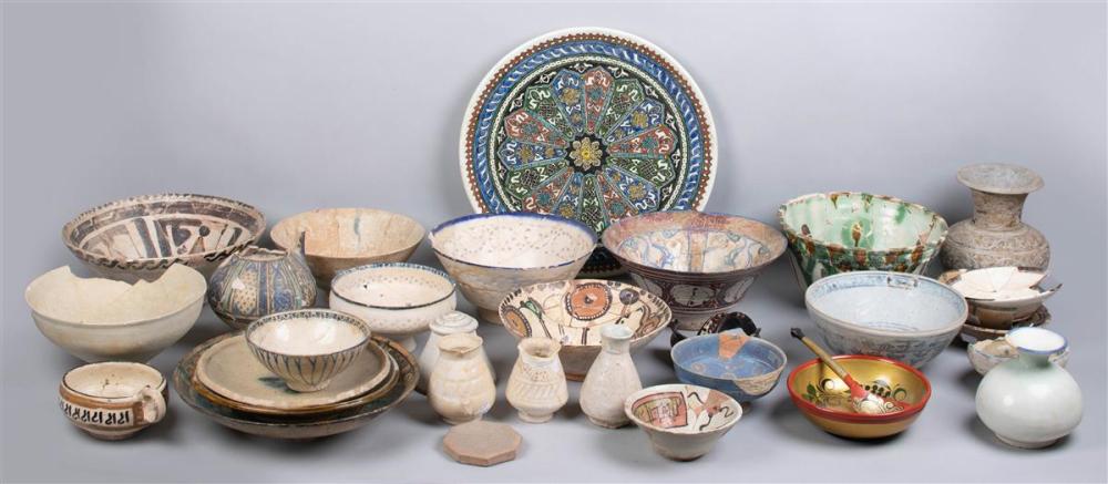 GROUP OF POTTERY, MOSTLY