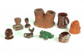 GROUP OF POTTERY WHIMSEYS.  Am