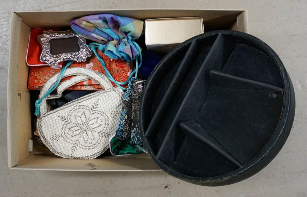 GROUP OF POUCHES, TAGS, AND FASHION
